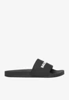 Balenciaga Pool Rubber Slide Sandals In Black
