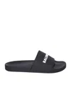 Balenciaga Pool Low Sandals With Logo In Black