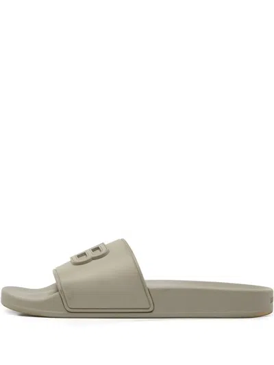 Pre-owned Balenciaga Logo-embossed Slides