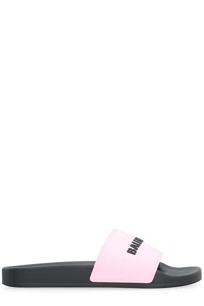 Balenciaga Logo Embossed Slip In Pink