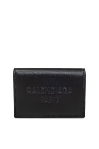 Balenciaga Logo Embossed Tri In Black