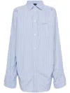 Balenciaga Knotted Shirt In Blue
