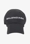 Balenciaga Logo Embroidered Adjustable Baseball Cap In Black