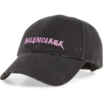 Balenciaga Logo Embroidered Baseball Cap In Red