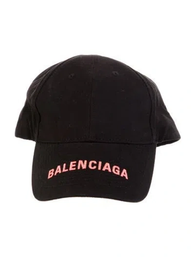 Pre-owned Balenciaga Logo Embroidered Baseball Cap In Black