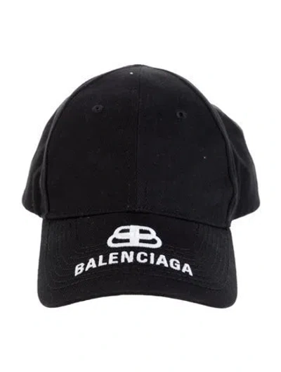 Pre-owned Balenciaga Logo Embroidered Baseball Cap In Black