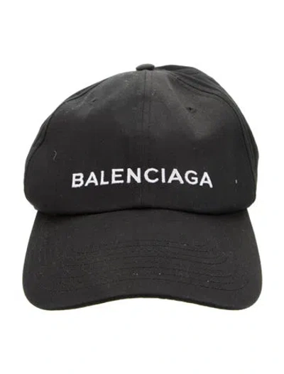 Pre-owned Balenciaga Logo Embroidered Baseball Cap In Black