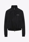 Balenciaga Black Bomber Jacket With Zip And Logo
