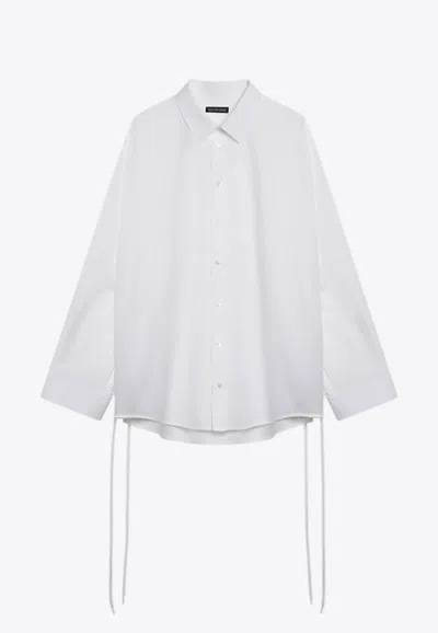 BALENCIAGA LOGO-EMBROIDERED BUTTONED SHIRT