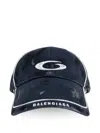 Balenciaga Distressed Tracksuit Baseball Cap In ブルー