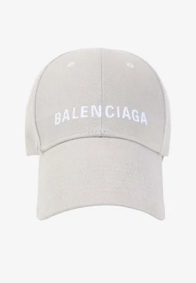Balenciaga Logo Embroidered Cap In Green