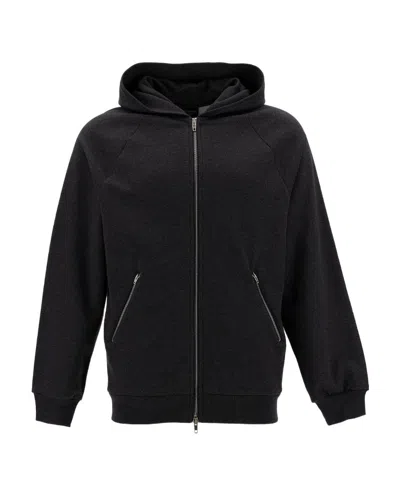 Balenciaga Logo-embroidered Cotton Hoodie In Black