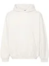 Balenciaga Logo-embroidered Cotton Hoodie In Neutrals