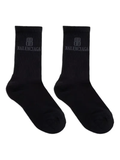 Balenciaga Logo-embroidered Cotton Socks