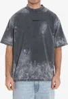Balenciaga Logo Embroidered Crewneck T-shirt In Gray