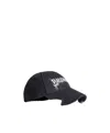 Balenciaga Logo Embroidered Distressed Cap In Black