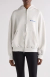 Balenciaga White Sweatshirt With Fixed Hood And Logo Lettering On Front And Rear In Cotton Woman In White