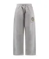 Balenciaga Wide Leg Cotton Jogging Trousers In Gray
