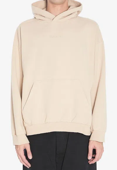 Balenciaga Logo Embroidered Hooded Sweatshirt In Gray