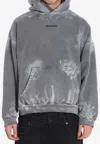 Balenciaga Logo Embroidered Hooded Sweatshirt In Gray