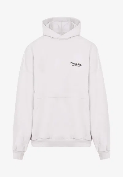 BALENCIAGA LOGO-EMBROIDERED HOODED SWEATSHIRT