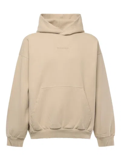 Balenciaga Logo-embroidered Hoodie In Brown
