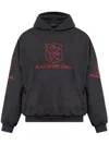 Balenciaga Black Lion Club Lined Hoodie In Black