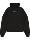 Balenciaga Logo Embellished Cropped Hoodie In Black