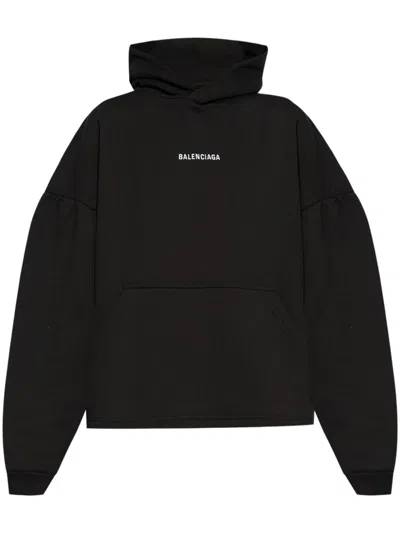 BALENCIAGA LOGO-EMBROIDERED HOODIE