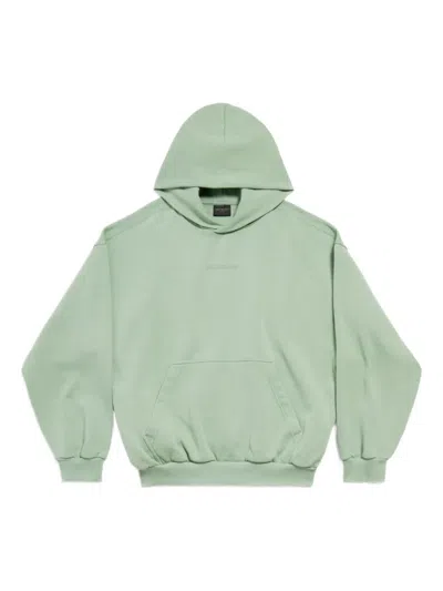 Balenciaga Cotton Sweatshirt With Hood And Pocket In Green