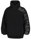 Balenciaga Logo Embroidered Oversized Hoodie In Black