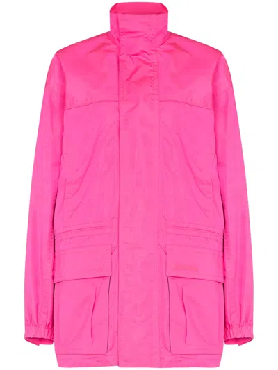 Balenciaga Logo-embroidered Oversized Jacket In Pink