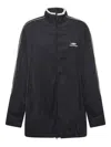Balenciaga Logo-embroidered Piped Jacket In Black