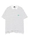Balenciaga White Polo Shirt With Logo Embroidery On The Front And All-over Striped Motif In Cotton M