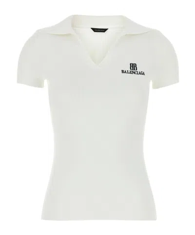 BALENCIAGA BALENCIAGA LOGO EMBROIDERED POLO SHIRT