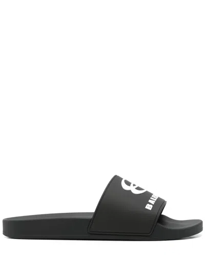 Balenciaga Rubber Slide Sandals For The Pool Men In Black White