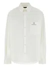 Balenciaga Logo-embroidered Poplin Shirt In White