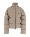 Balenciaga Logo-embroidered Puffer Jacket In Nude