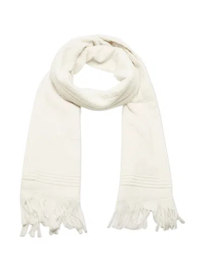 Pre-owned Balenciaga Logo-embroidered Scarf In White