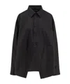 Balenciaga Logo Print Oversized Long-sleeved Shirt In Black