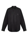 Balenciaga Logo-embroidered Shirt In Black