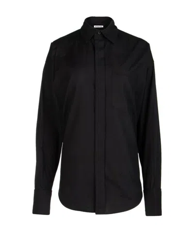 Balenciaga Logo Embroidered Shirt In Black