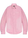 Balenciaga Logo-embroidered Shirt In Pink