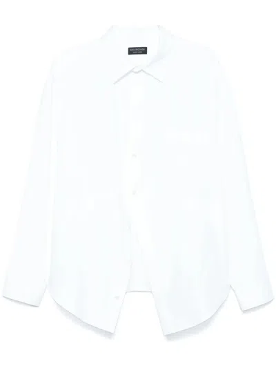 Balenciaga Logo-embroidered Shirt In White