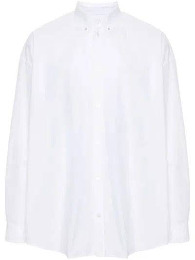 Balenciaga Button-down Collar Cotton Shirt In White