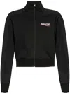Balenciaga Black Cotton Blend Sweatshirt With Logo In Black
