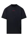 Balenciaga Black Crewneck T-shirt With Logo On The Front And On The Back In Cotton Man In Black