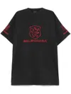 Balenciaga Logo-embroidered T-shirt In Black