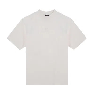 Pre-owned Balenciaga Logo Embroidered T-shirt 'ecru' | Cream | Men's Size M In White