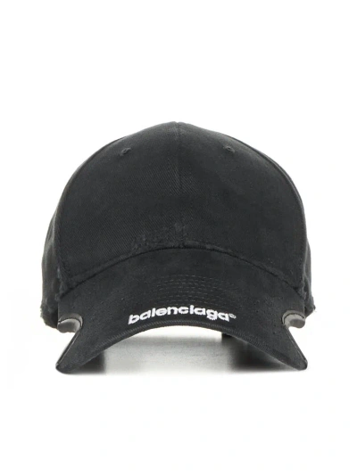 Balenciaga Logo Embroidered Worn In Black